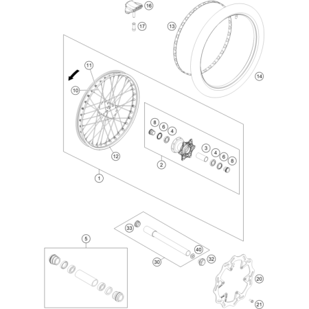 ROUE AVANT HUSQVARNA 300 TE...